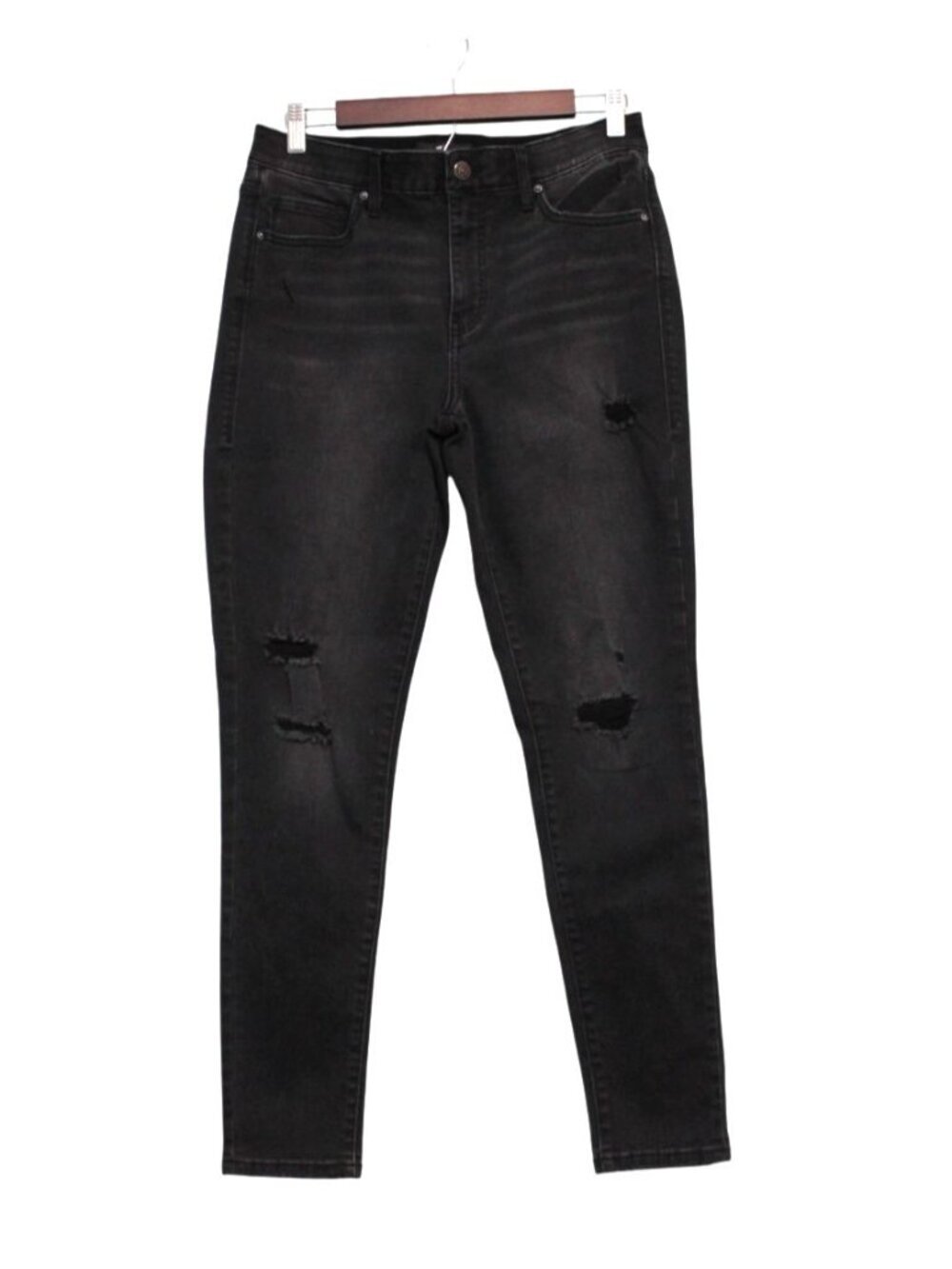 Lularoe Jeans Size 30 Skinny Distressed Black Stretch Denim Slimming Comfort